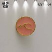 Customized 32mm Hollow Round Electroplating Light Gold Sign