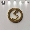 Customized 40mm Hollow Round Electroplating White Nickel Label